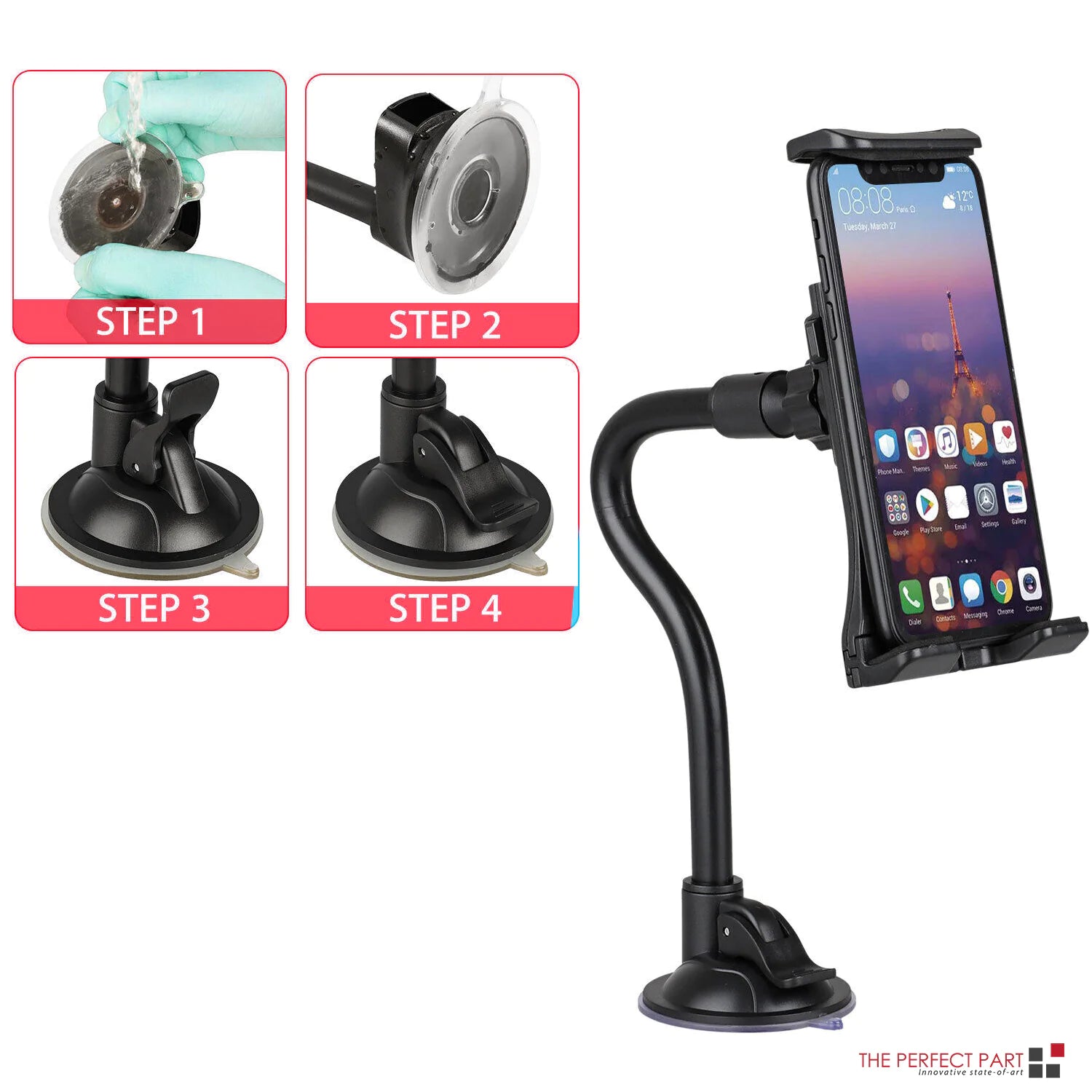 360° Universal Tractor Windshield Holder, Cellphone, Tablet, iPad, GPS