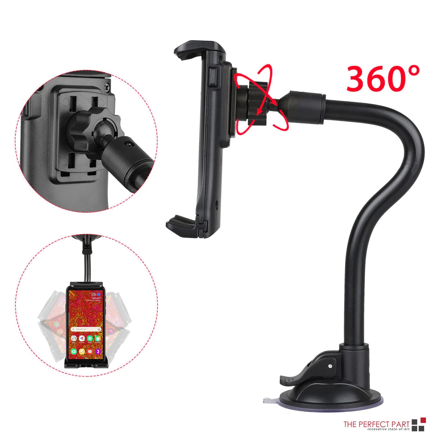 360° Universal Tractor Windshield Holder, Cellphone, Tablet, iPad, GPS